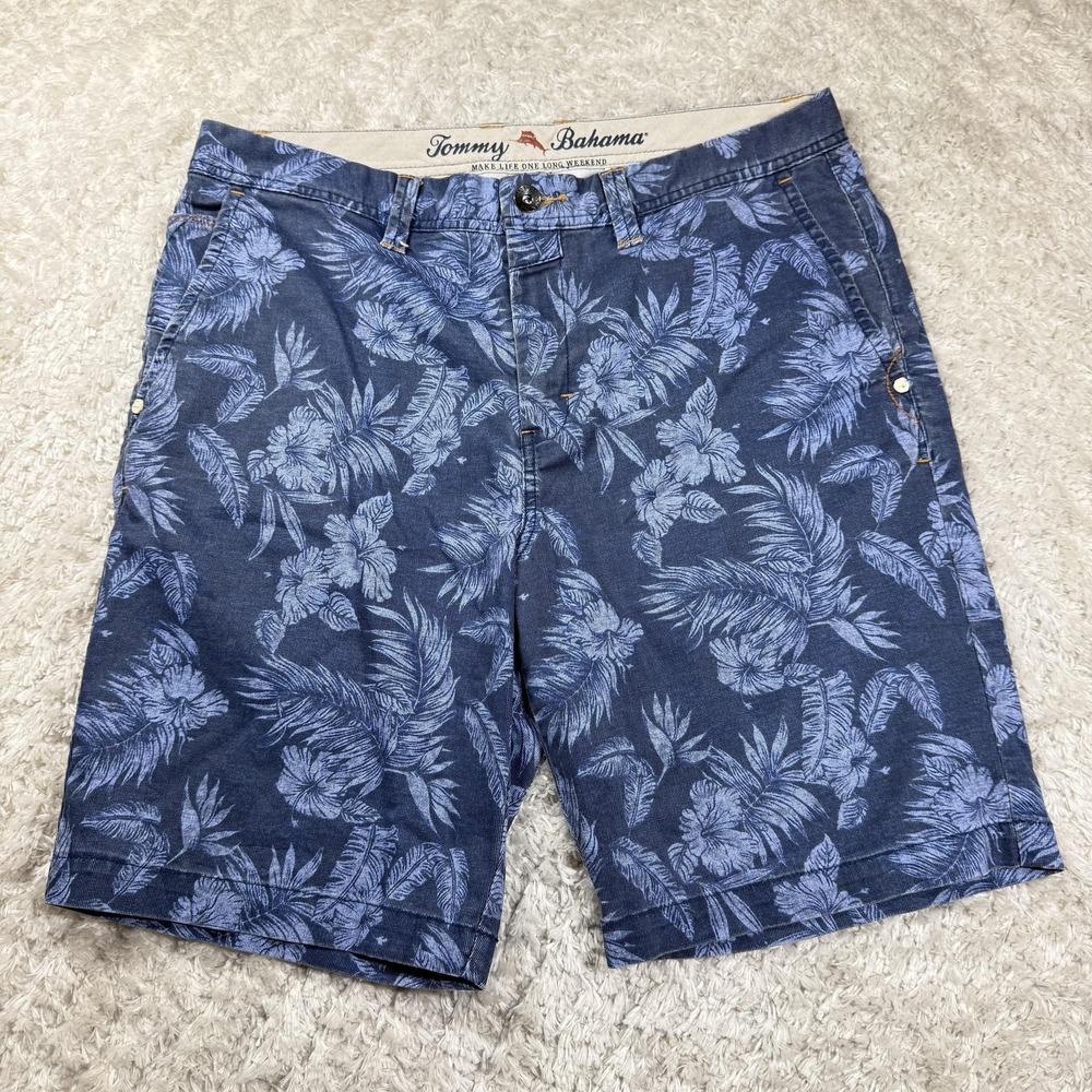 Tommy Bahama Shorts Mens 36 Blue Chino Casual Resort Costal Cruise Vacation Surf